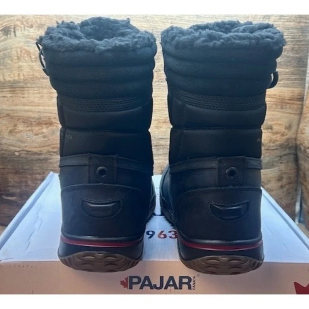 PAJAR Men's Trooper 3.0 Waterproof Lace & Zip Ankle Snow Boots Black NIB - 10